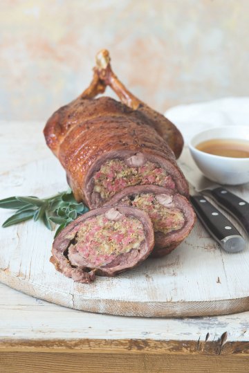 dokonalá husí galantina s kaštanovou nádivkou