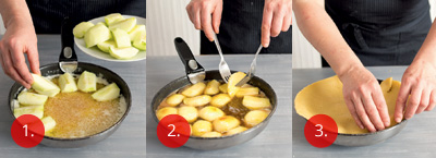 příprava jablkové náplně do tarte tajin