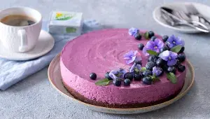 Nepečený borůvkový cheesecake
