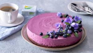 Nepečený borůvkový cheesecake