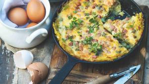 Bramborový ,quiche‘ se slaninou & majoránkou