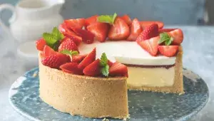 Dvojitý pečený nepečený cheesecake