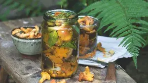 Houby ve sladkokyselém nálevu