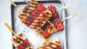 Halloumi špízy s melounem