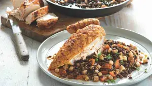 Kuře s čočkovým ,rizotem‘