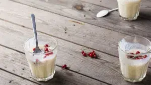 Tapiokový pudink s rybízem