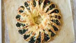 Slaný koláč se špenátem