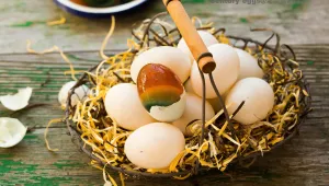 Černé vejce v košíku - Century egg