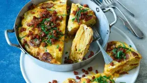 Bramborová tortilla s chorizem