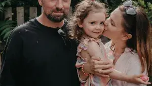 S manželem, Jiřím Veselým, a dcerou Amélií