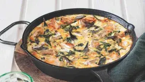 Dýňová frittata s kozím sýrem