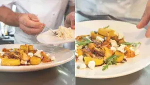 Servírování dýňových gnocchi