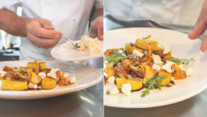 Servírování dýňových gnocchi