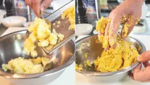 Příprava těsta na dýňové gnocchi