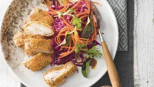 Křupavé kuře se zelím a mrkví