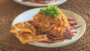 Lososový tataráček v asijském stylu