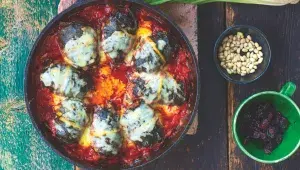 Mangoldové rolky plněné mletým telecím masem