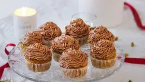 Pistáciové cupcakes s nugátovým krémem