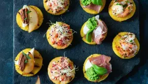 Polentové jednohubky Polentové jednohubky