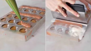 Pralinky z mléčné čokolády s citronovým karamelem