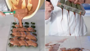 Pralinky z mléčné čokolády s citronovým karamelem