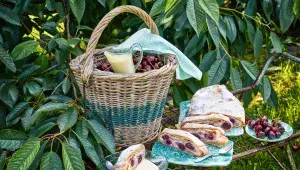 Třešňový závin s vanilkovou omáčkou