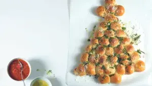 Vánoční stromeček z pizza kuliček