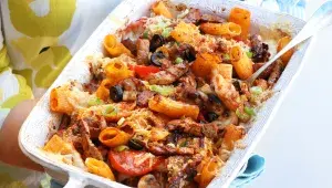Zapečené těstoviny à la gyros
