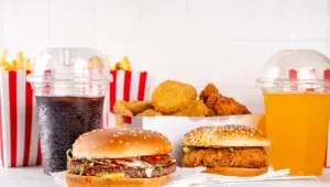 Fast food hranolky burger