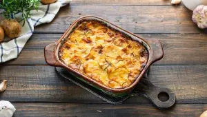 Potato casserole with garlic and rosemary