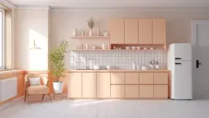 Kuchyňská linka v trendy barvě Peach Fuzz