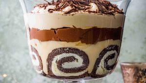 Trifle s čokoládou, kávou a Baileys