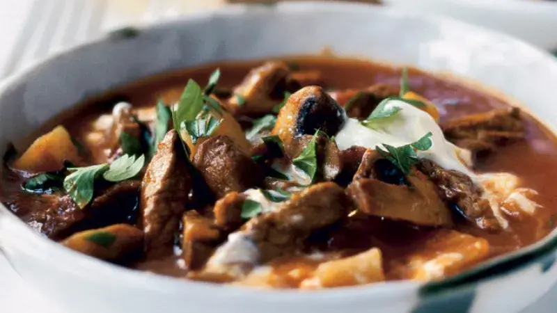 Bleskový houbový guláš