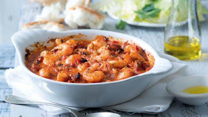 Krevety saganaki