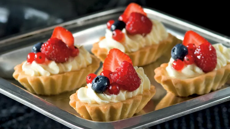 Ovocné košíčky s pudinkem