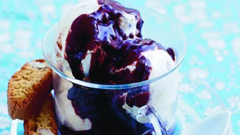 Sušenková zmrzlina s moka omáčkou