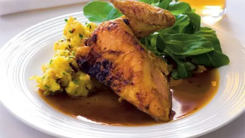 Kuře na tymiánu se šťouchyným bramborem