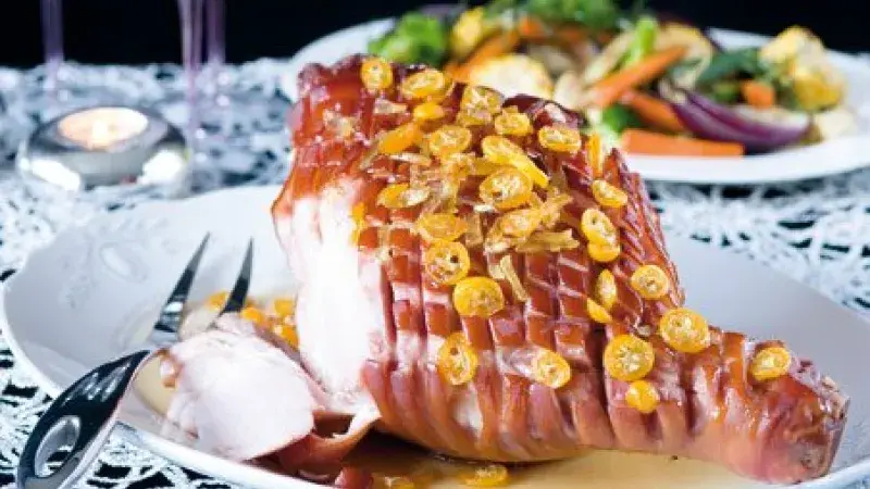 Zázvorová šunka s kumquaty