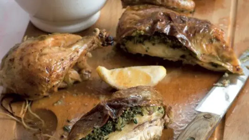 Česnekové kuře s rozmarýnem a pancettou