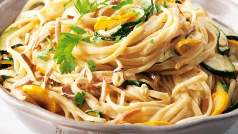 Linguine s cuketovým krémem