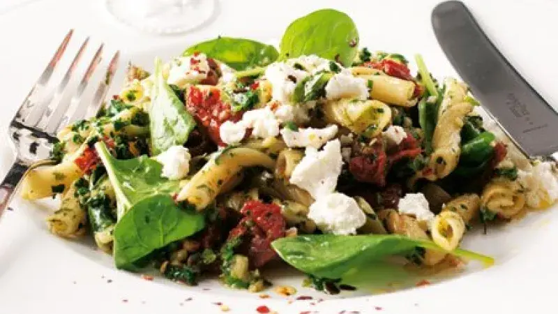 Penne ricce se špenátem