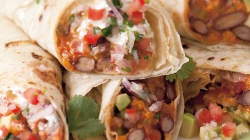 Tortilla s pikantními fazolemi
