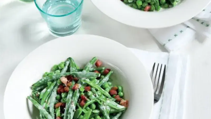 Krémový hrášek s pancettou