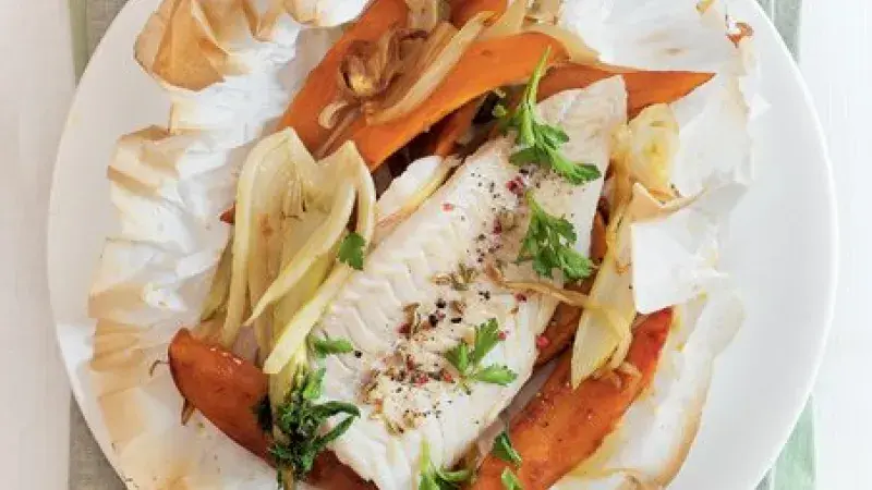 Ryba v papilotě s batáty & fenyklem