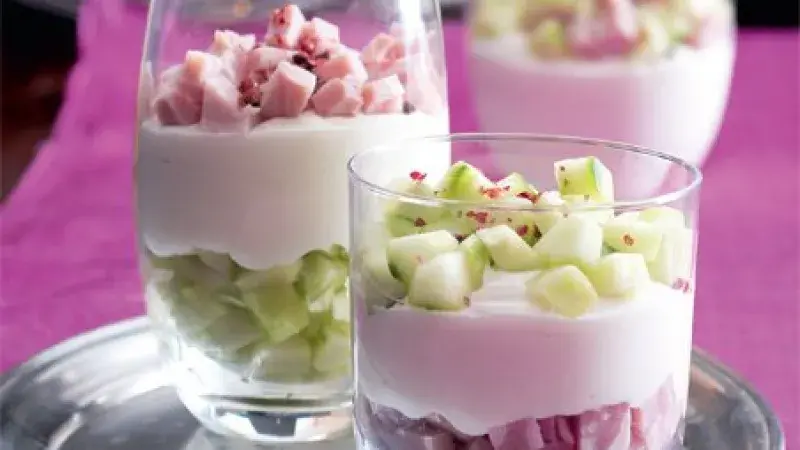 Sklenička šunka, okurka & sýr