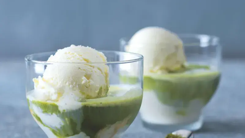 Afogato z čaje matcha