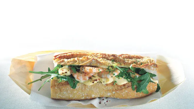 Bageta s krevetovou majonézou