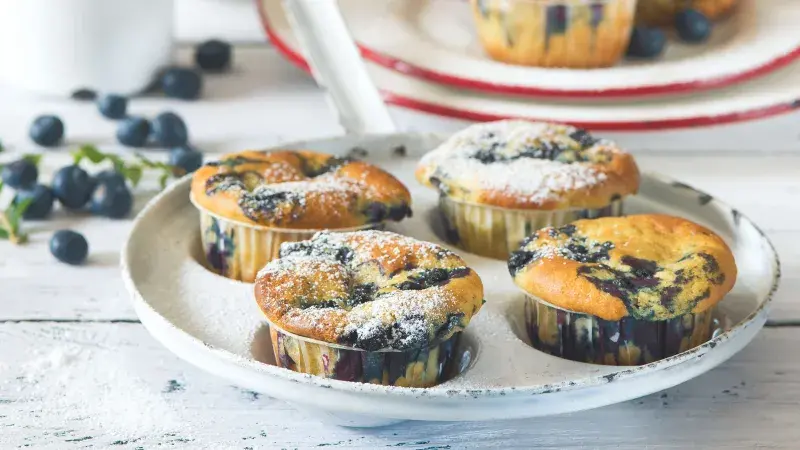 Bezlepkové borůvkové muffiny