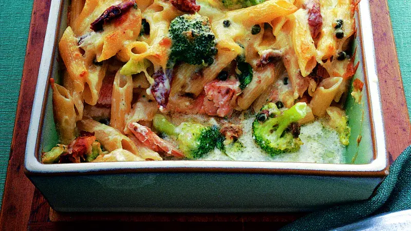 Brokolice zapečená s lososem po italsku