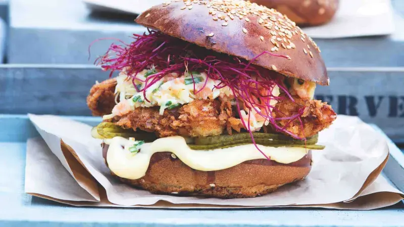 Buttermilk fried chicken burger